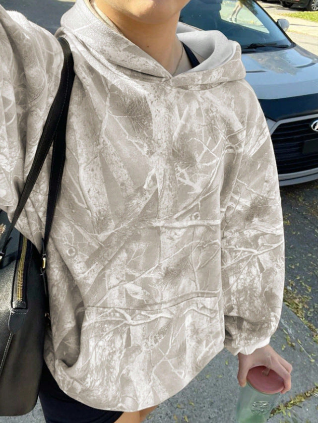 Damen lässiger Kapuzenpullover mit Camouflage-Muster Drune