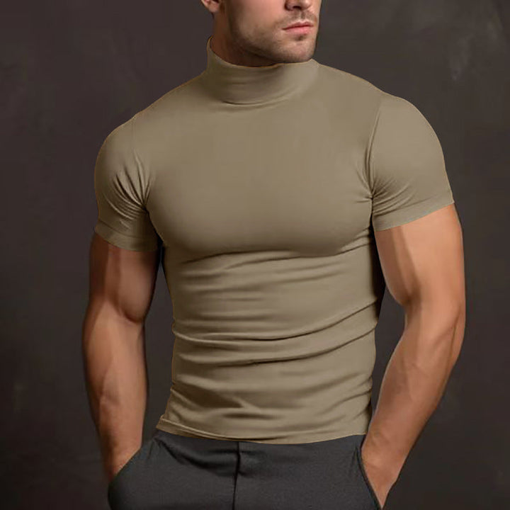 Herren Langarm-Turtleneck-Shirt aus atmungsaktivem Stretchmaterial Drune