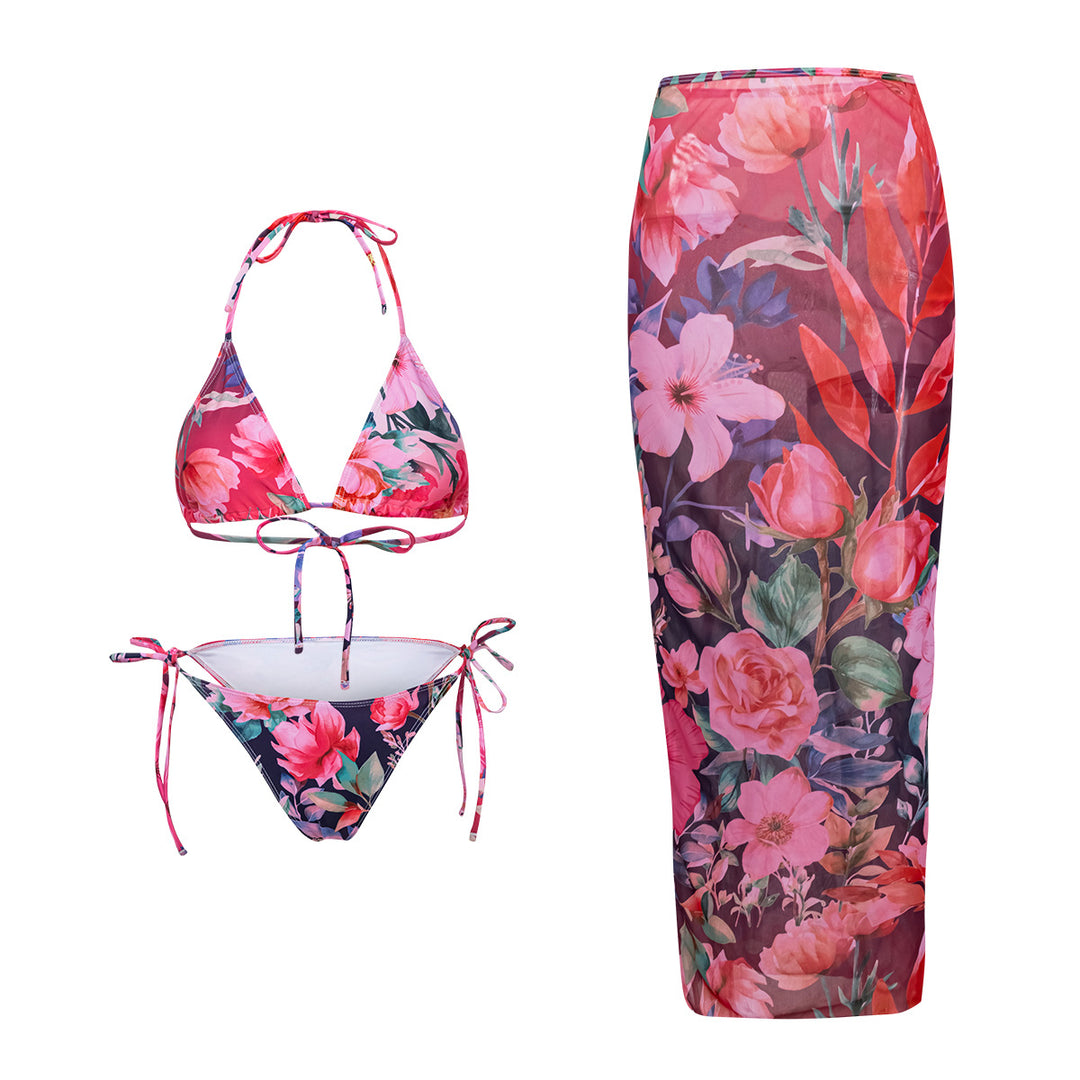 Damen Strand-Bikini-Set mit lässigem Maxi-Rock Drune