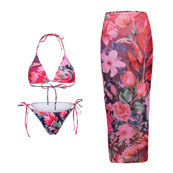 Damen Strand-Bikini-Set mit lässigem Maxi-Rock Drune