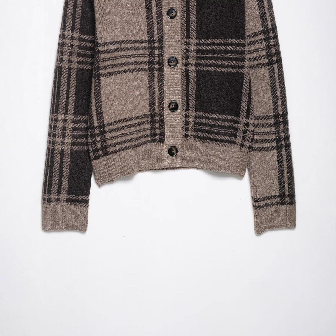 Damen Chicer Karoknopf-Pullover Drune
