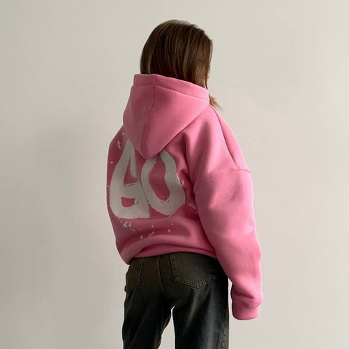 Damen oversized Kapuzenpullover mit bequemen Schnitt und lässigen Ärmeln Drune