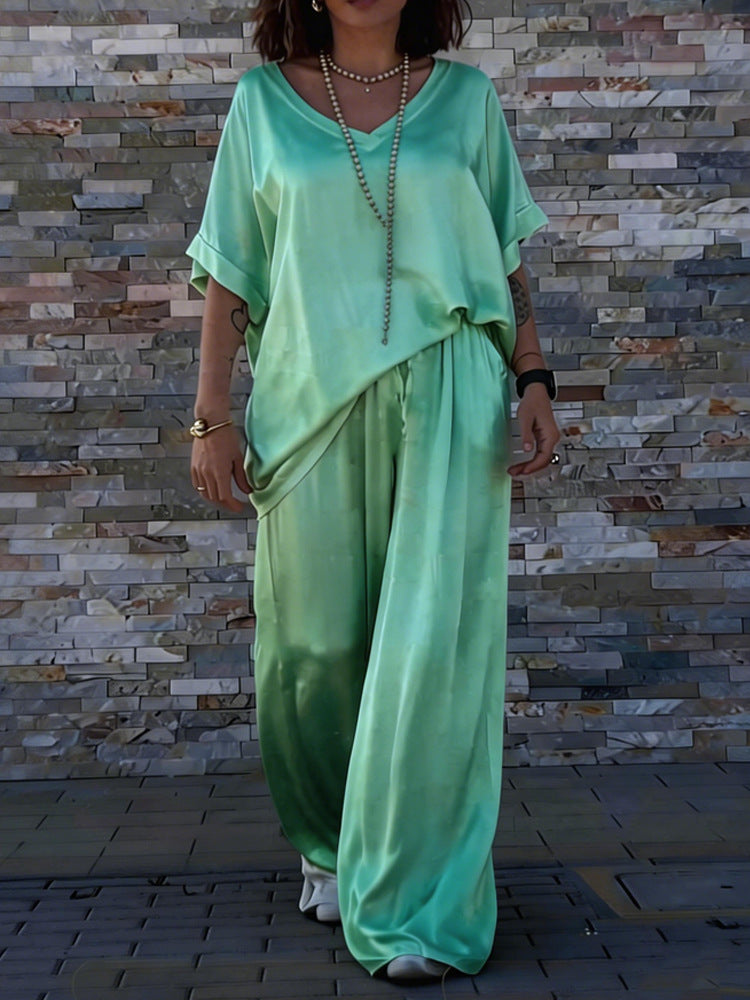 Damen Seidenähnliches Oversized-Set Drune