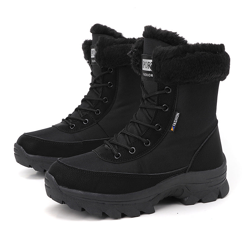 Damen winterliche Outdoor-Stiefel mit wärmeisolierendem Futter und rutschfester Sohle Drune