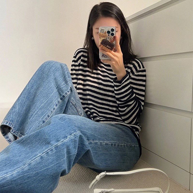 Damen lässige und weit geschnittene Jeanshose Drune