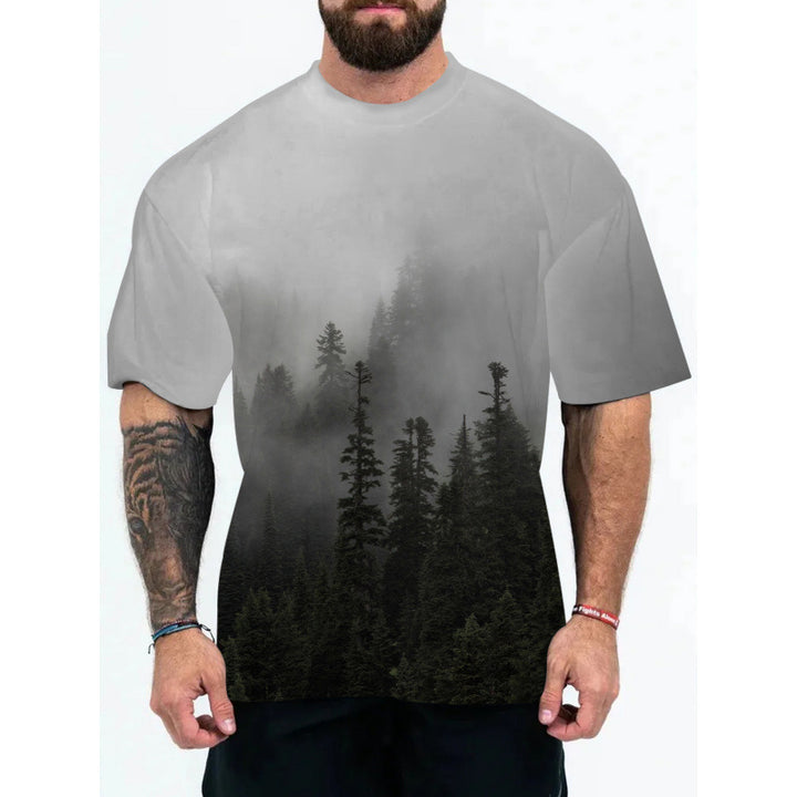 Herren Galaxy Print Kurzarm-T-Shirt Drune