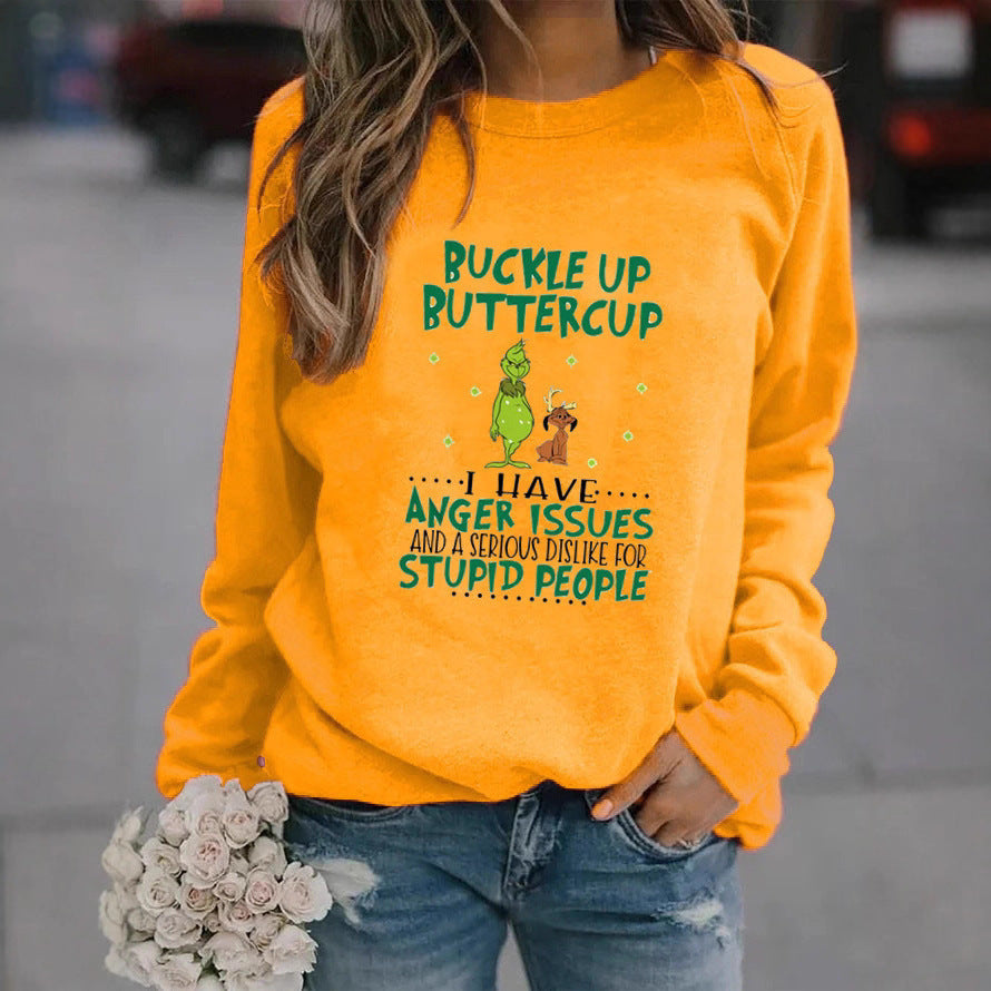 Damen Sweatshirt mit humorvollem Spruch und kreativem Design Drune