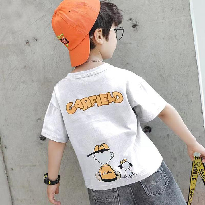 Jungen Baumwoll-T-Shirt mit coolem Cartoon-Design Drune