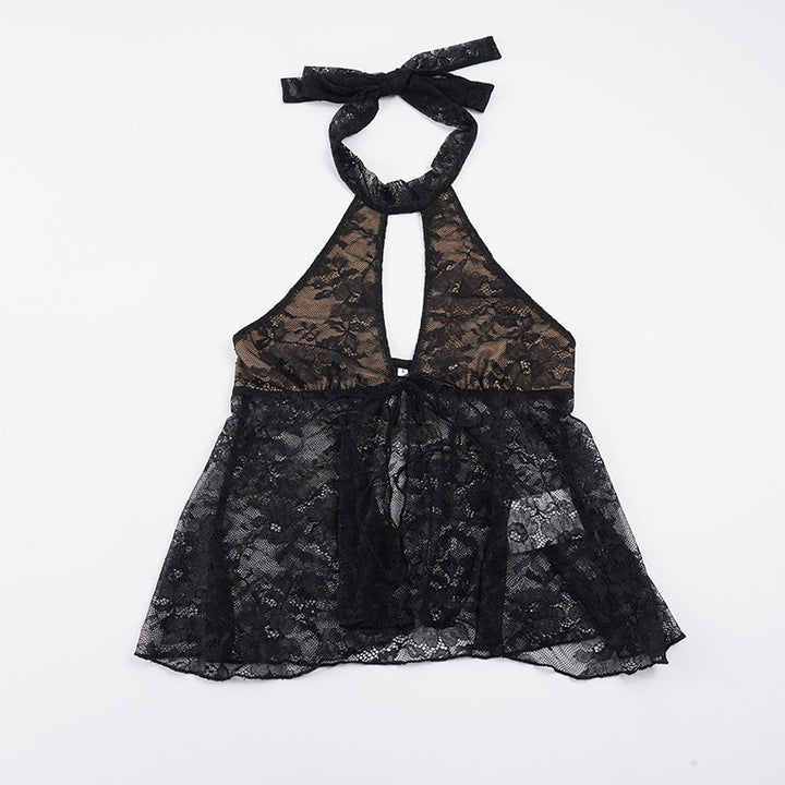 Damen Spitzen-Haltertop mit verspieltem Taillenschnitt und romantischem Design Drune