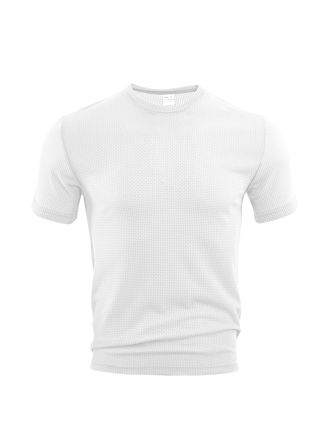 Herren nan Waffelstruktur-T-Shirt mit Rundhalsausschnitt und körpernaher Passform Drune