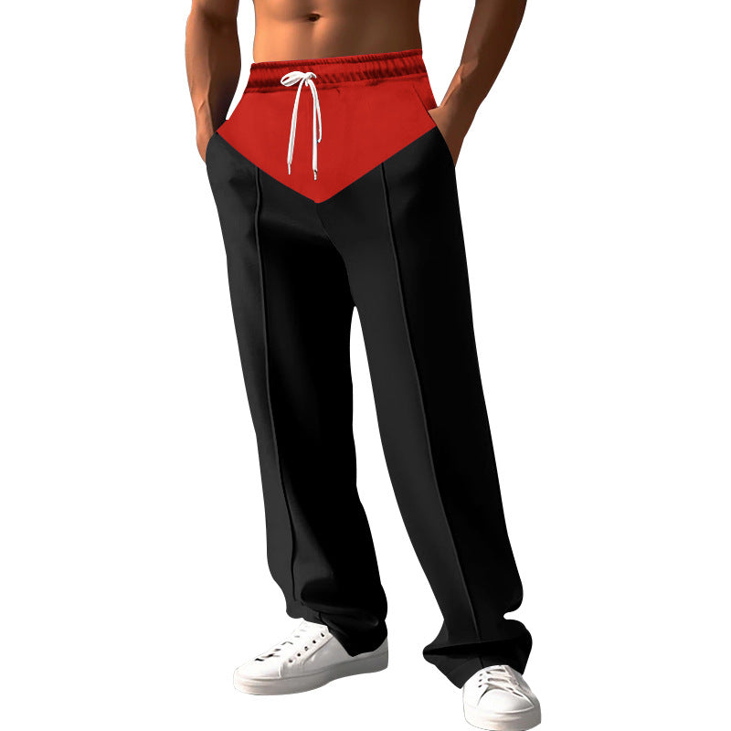 Herren nan Relaxed-Fit Sweathose mit V-Bund, Kordelzug, Eingrifftaschen und sichtbarer Bügelfalte Drune