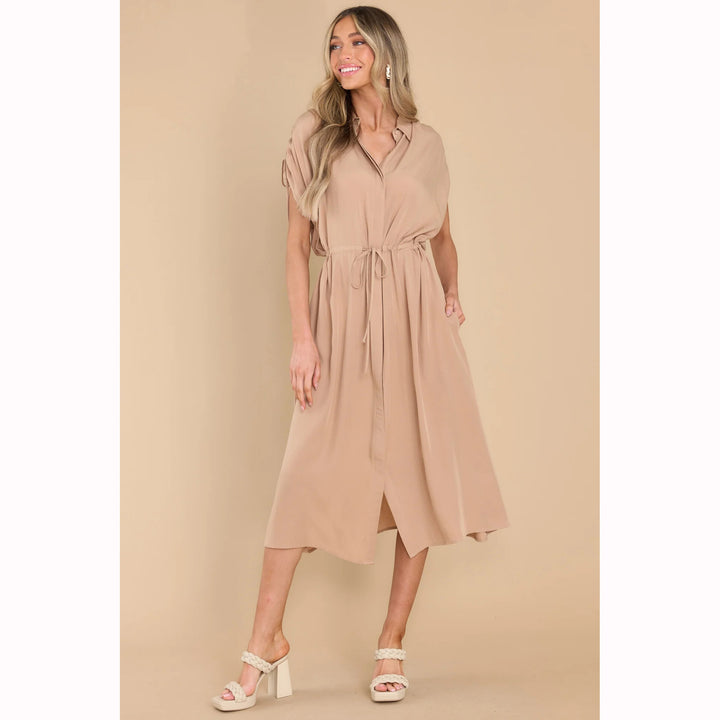 Damen Hemdblusenkleid mit elastischem Taillenband und luftiger Passform Drune