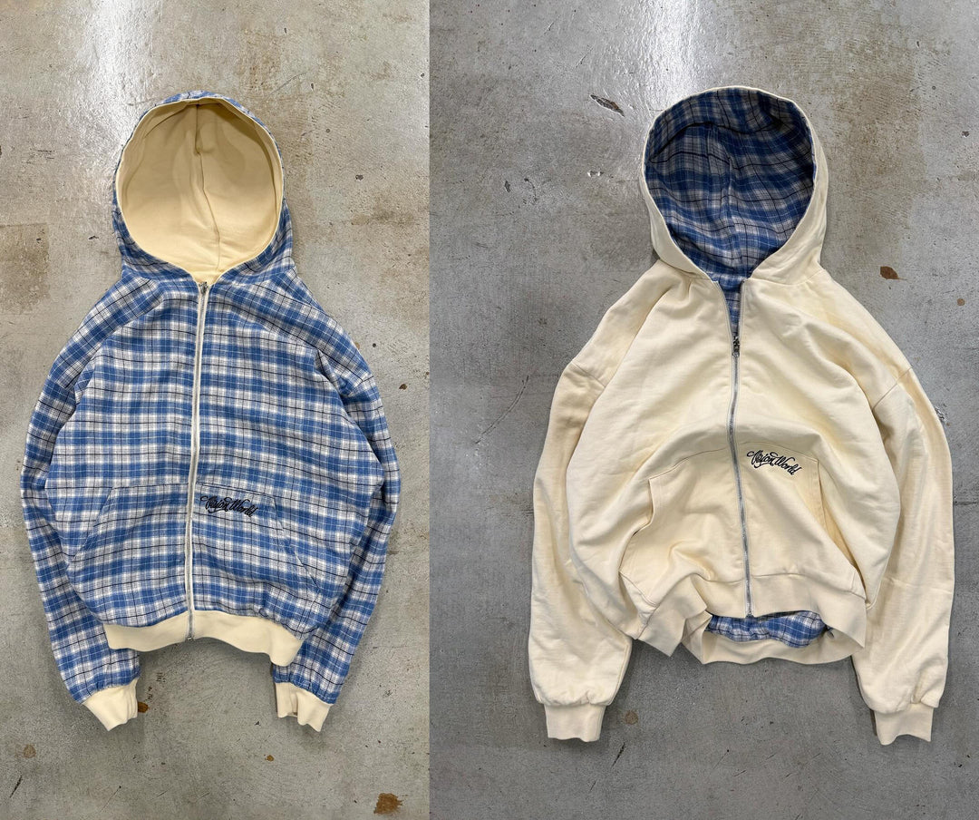 Damen gestreifte Kapuzenjacke mit doppeltem Material Drune