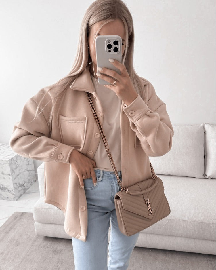 Damen Lässige Overshirtjacke mit praktischen Taschen Drune