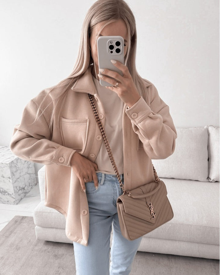 Damen Lässige Overshirtjacke mit praktischen Taschen Drune