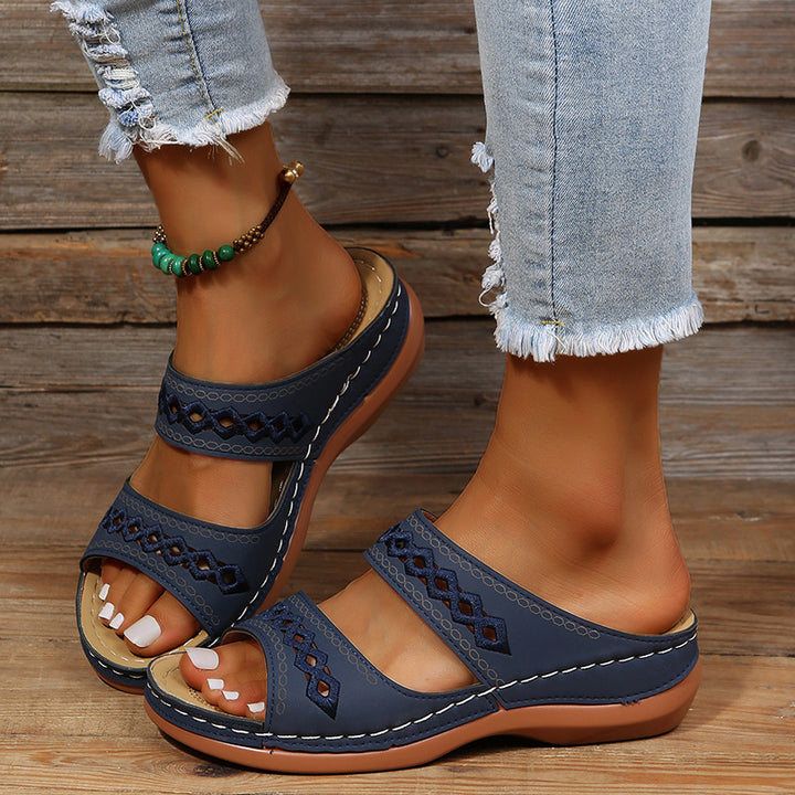 Damen Komfortable Fußbett-Sandalen mit verstellbaren Riemen Drune