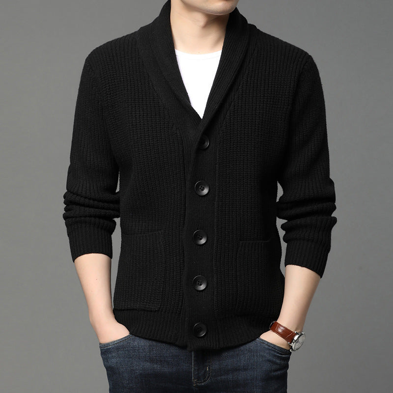 Herren Strickjacke mit Schalkragen und praktischen Taschen Drune