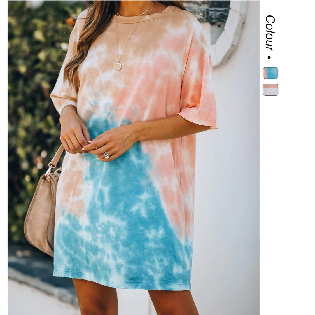 Damen T-Shirt Kleid mit trendigem Farbverlauf und lässigem Schnitt Drune