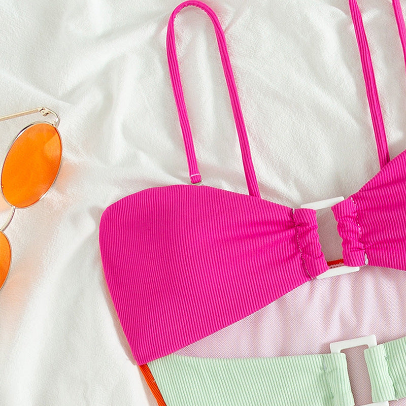 Damen Bikini-Set mit modischen Cut-Outs und buntem Schnitt Drune