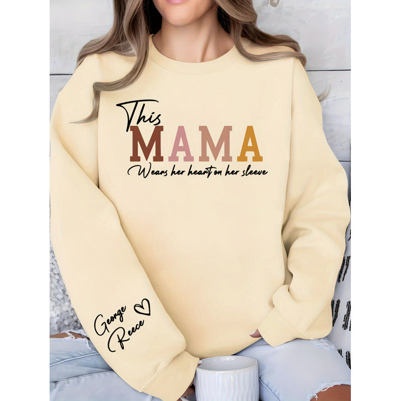 Damen Sweatshirt mit inspirierendem Mama-Aufdruck und bequemer Passform Drune