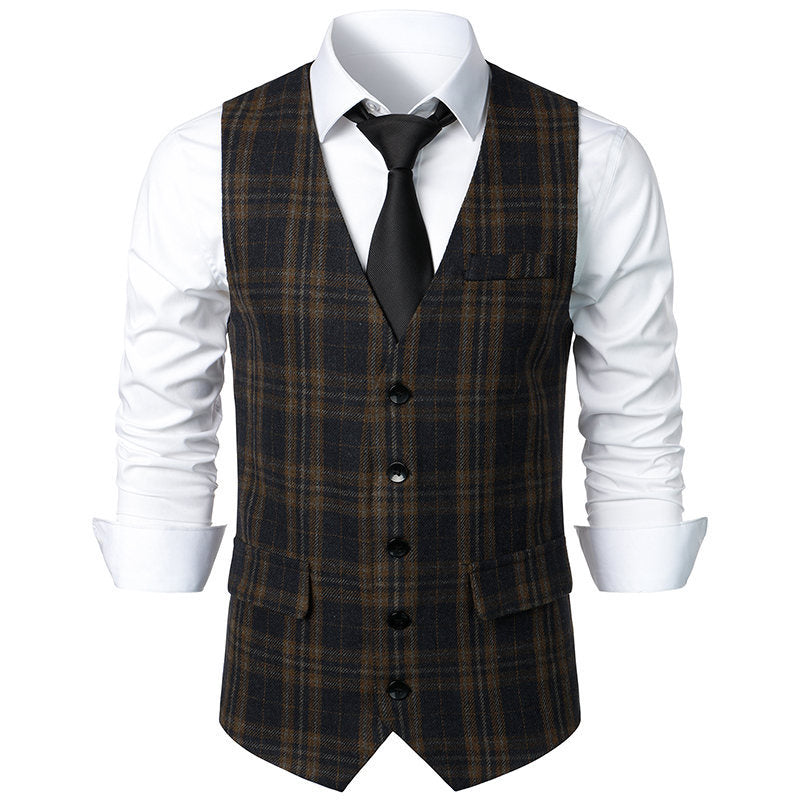 Herren klassische Karoveste mit elegante Schnitt und praktischen Taschen Drune