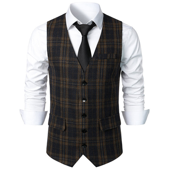 Herren klassische Karoveste mit elegante Schnitt und praktischen Taschen Drune