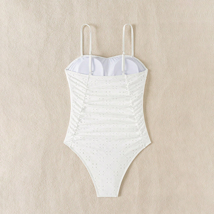 Damen eleganter Einteiler Badeanzug mit Raffungen Drune