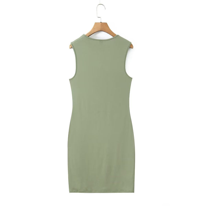 Damen ärmelloses Kleid mit innovativem asymmetrischem Design Drune