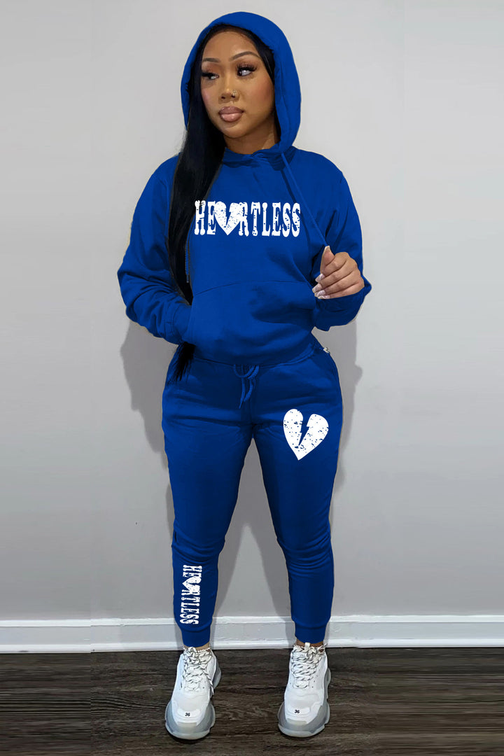 Damen Kapuzenpullover und Jogginghose Set mit auffälligem Graffiti-Design Drune
