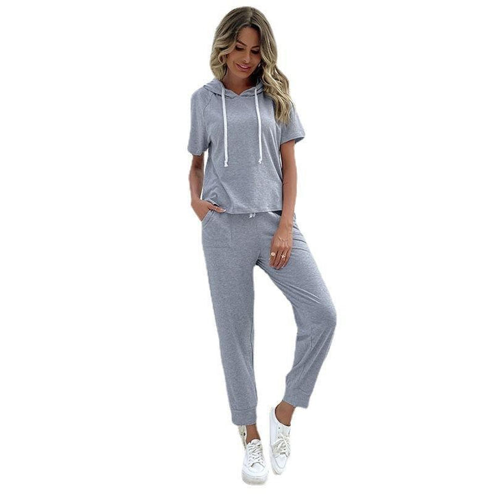 Damen lässiger Jumpsuit mit Kapuze und praktischen Seitentaschen Drune