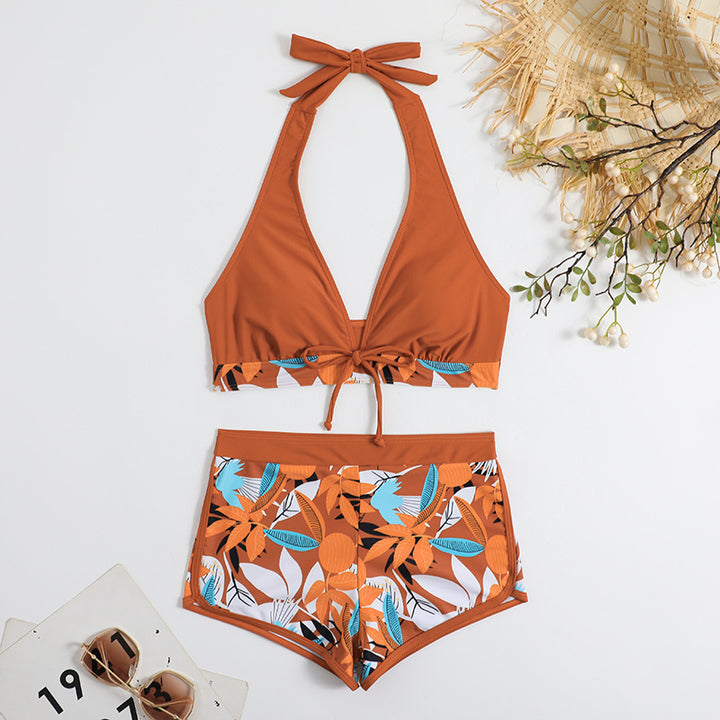 Damen Bikini-Set mit floralem Muster und herausnehmbarem Push-Up-BH Drune