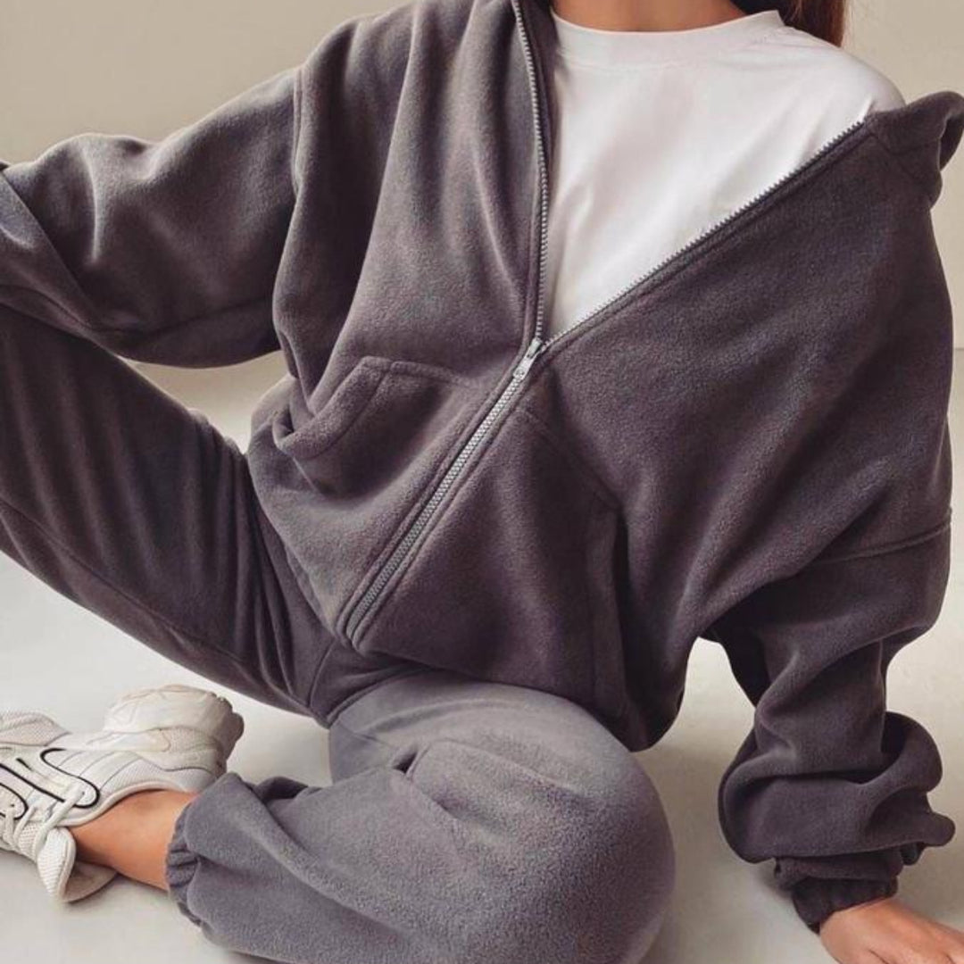Damen nan oversized Kapuzenpullover-Set mit Cargo-Jogginghose Drune