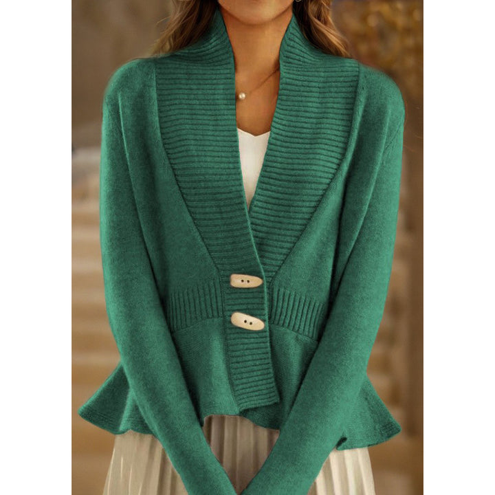 Damen Strickjacke mit asymmetrischem Schnitt und dekorativen Knöpfen Drune