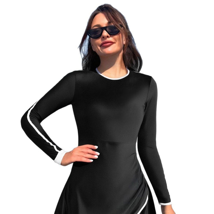 Damen Modischer Sportanzug mit langem Arm und asymmetrischem Rock Drune