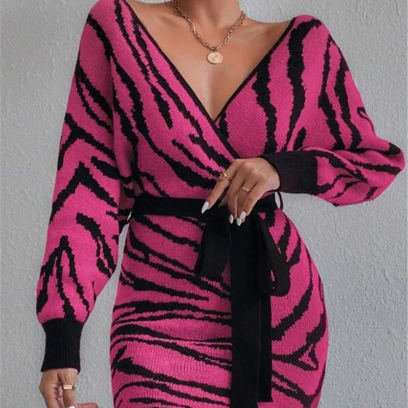 Damen Strickkleid im angesagten Zebramuster Drune