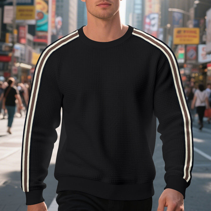 Herren Sweatshirt mit strukturiertem Material und modischen Streifen Drune