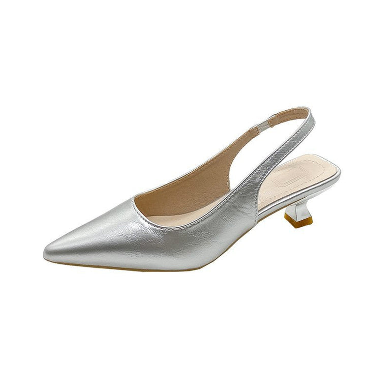 Damen Slingback-Pumps mit spitzer Zehenpartie und modischem Blockabsatz Drune