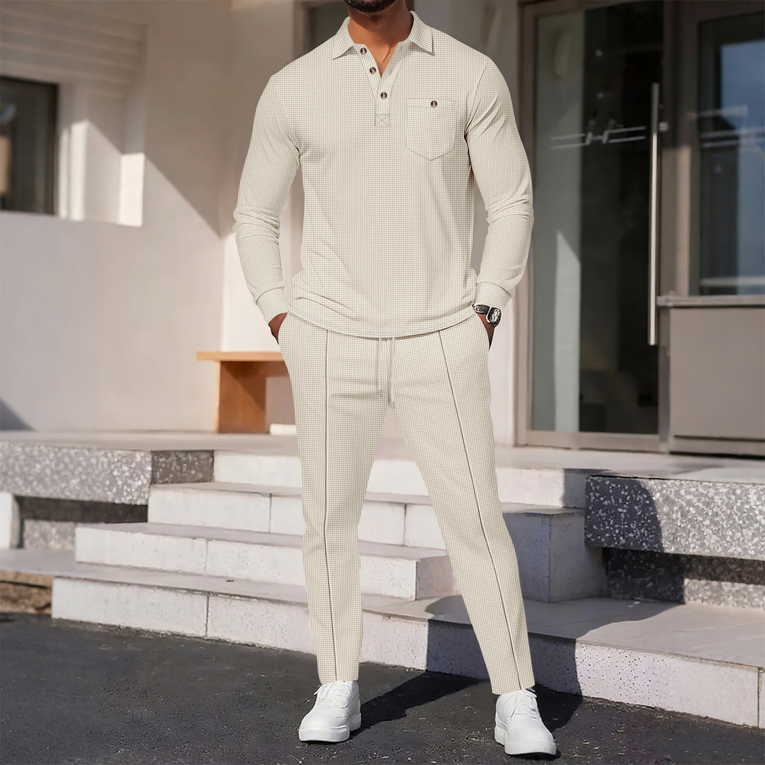 Herren elegantes Freizeit-Set mit modischen Akzenten und atmungsaktiven Materialien Drune
