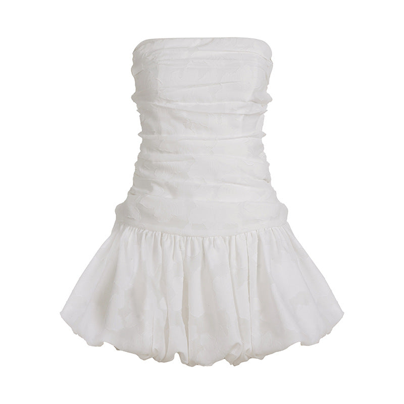 Damen Mini-Ballkleid mit ärmellosem Design und voluminösem Rock Drune