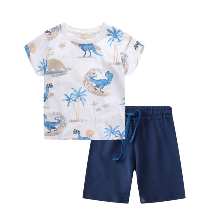Jungen Sommer Outfit mit Dinosaurier-Print Drune