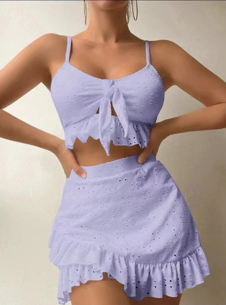 Damen verspieltes Crop-Top und Rüschensrock-Set Drune