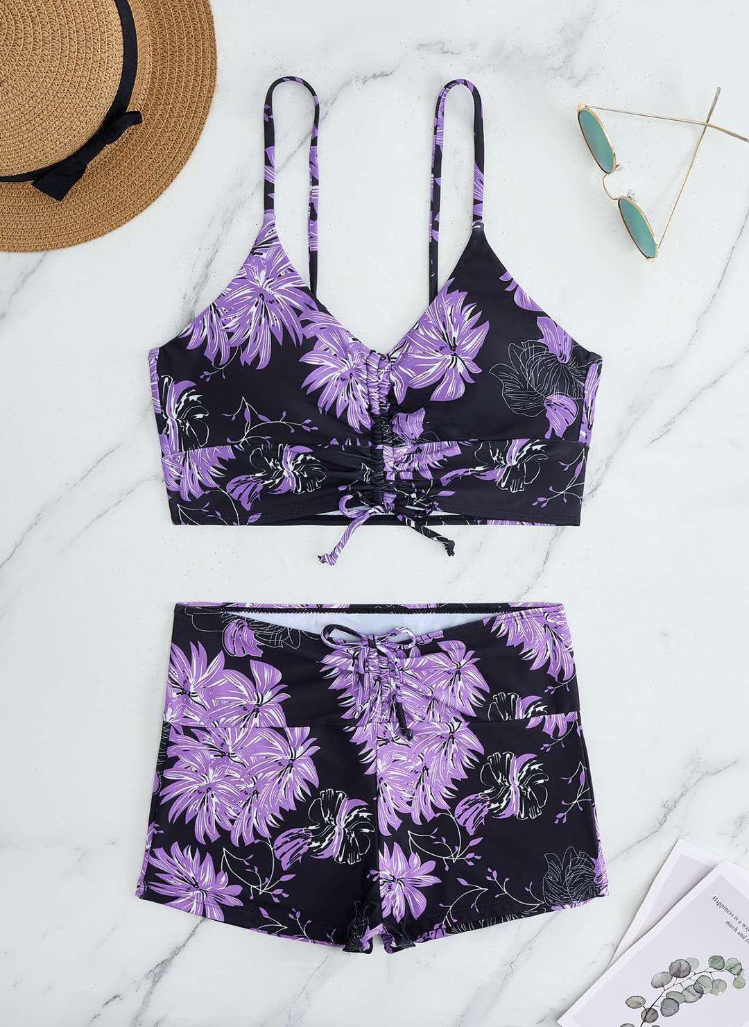 Damen Sportliches Bikini-Set mit verstellbaren Trägern Drune