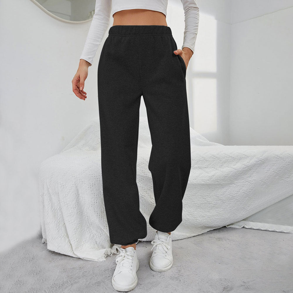 Damen lässige Sweatpants mit elastischem Bund und seitlichen Taschen Drune