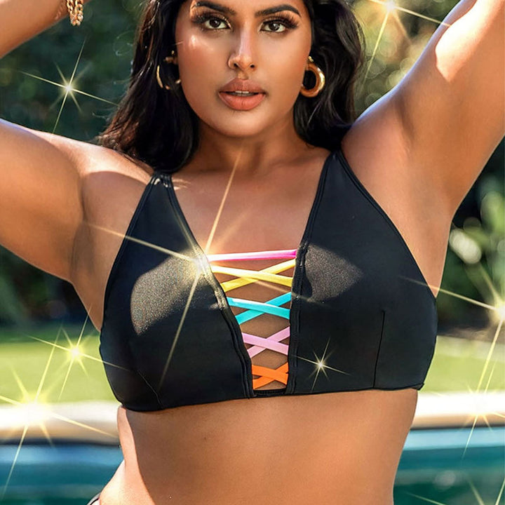 Damen Sportliches Bikinioberteil mit verspieltem Schnürdetail Drune