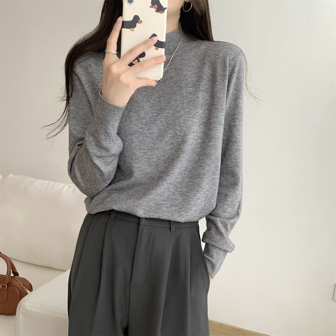 Damen Feinstrickpullover mit modernem Stehkragen und lässigem Schnitt Drune