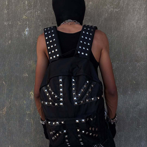 Damen Stilvolle Rucksack mit Nieten-Design Drune