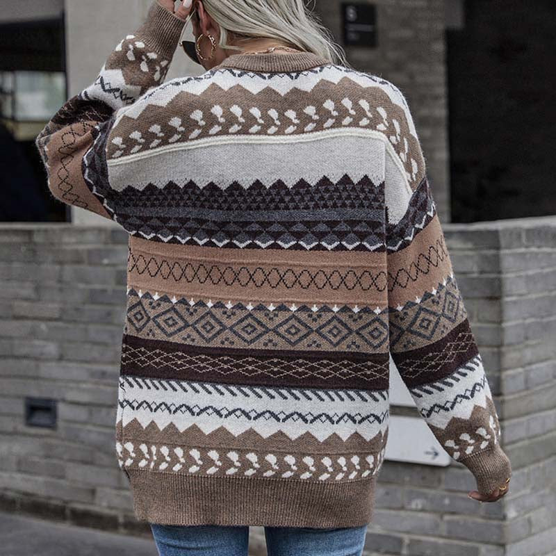 Drune | Geometrischer Strickpullover für Stilbewusste Damen