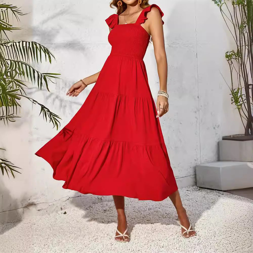 Damen Sommerliches Maxikleid mit zauberhaften Rüschendetails Drune