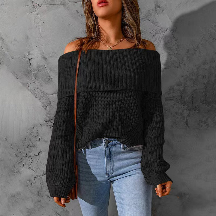 Damen Off-Shoulder Strickpullover Drune
