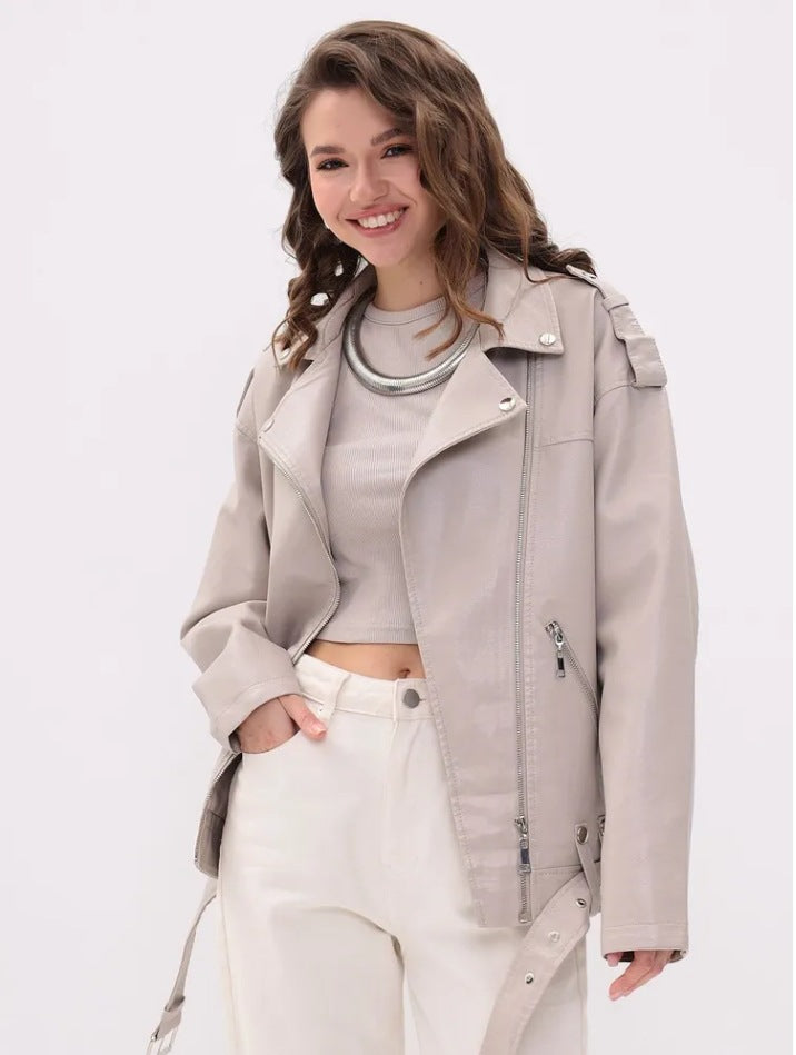 Damen modische Bikerjacke mit innovativen Details Drune